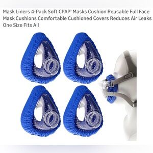 Reusable Blue CPAP Full Face Mask Cushion Covers - 4 Pack